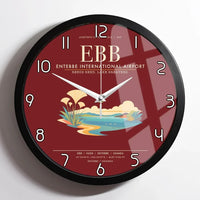 Thumbnail for Entebbe International Airport EBB Wall-Clock Framed - Dark Red