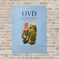 Thumbnail for Asturias Airport OVD vertical canvas print - no frame - light blue background