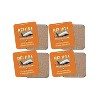 Thumbnail for Airbus A300-600ST BelugaST design on orange 4 pieces set coaster