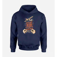 Thumbnail for SIGNAL 650 - Every Rib Remembers The Builder design on navy blue hoodie single side