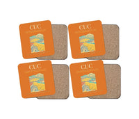 Thumbnail for Camilo Daza International Airport (CUC) design on orange 4 pieces set coaster