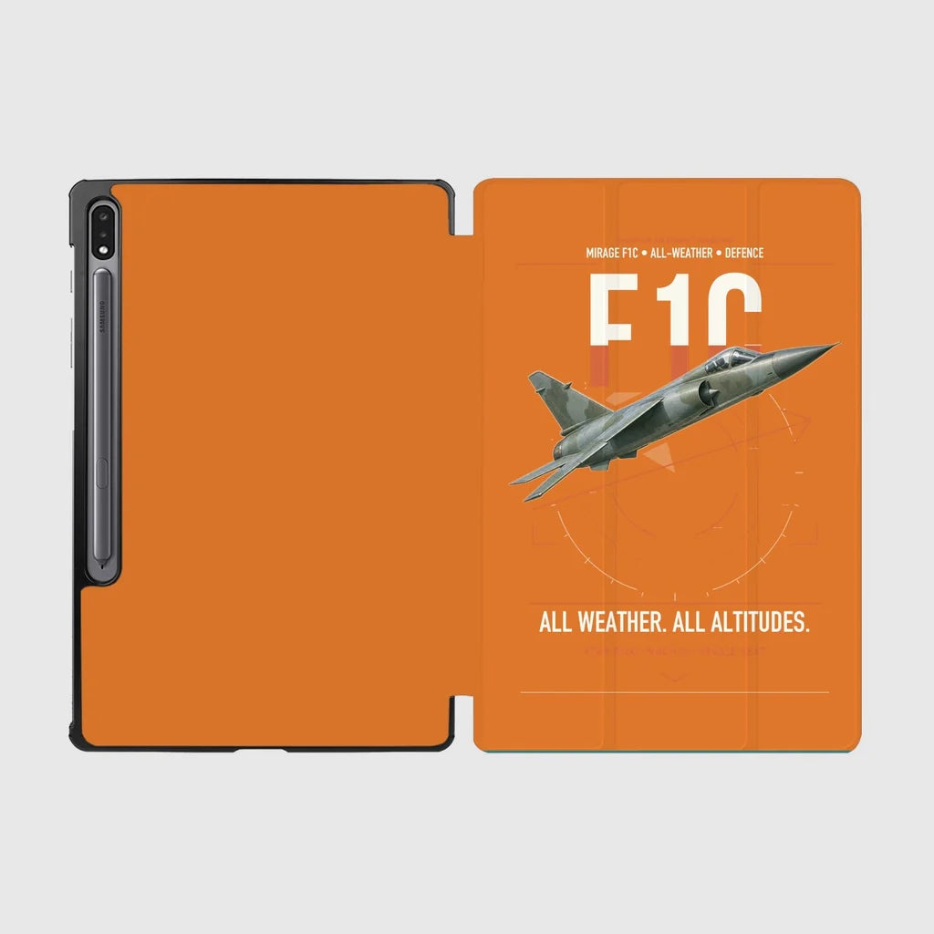 Dassault Mirage F1C design on orange samsung tablet tablet case
