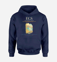 Thumbnail for Egilsstaðir Airport (EGS) design on navy blue hoodie single-side print
