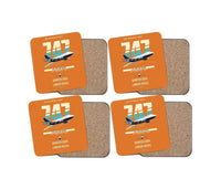 Thumbnail for Boeing 747SP design on orange 4 pieces set coaster