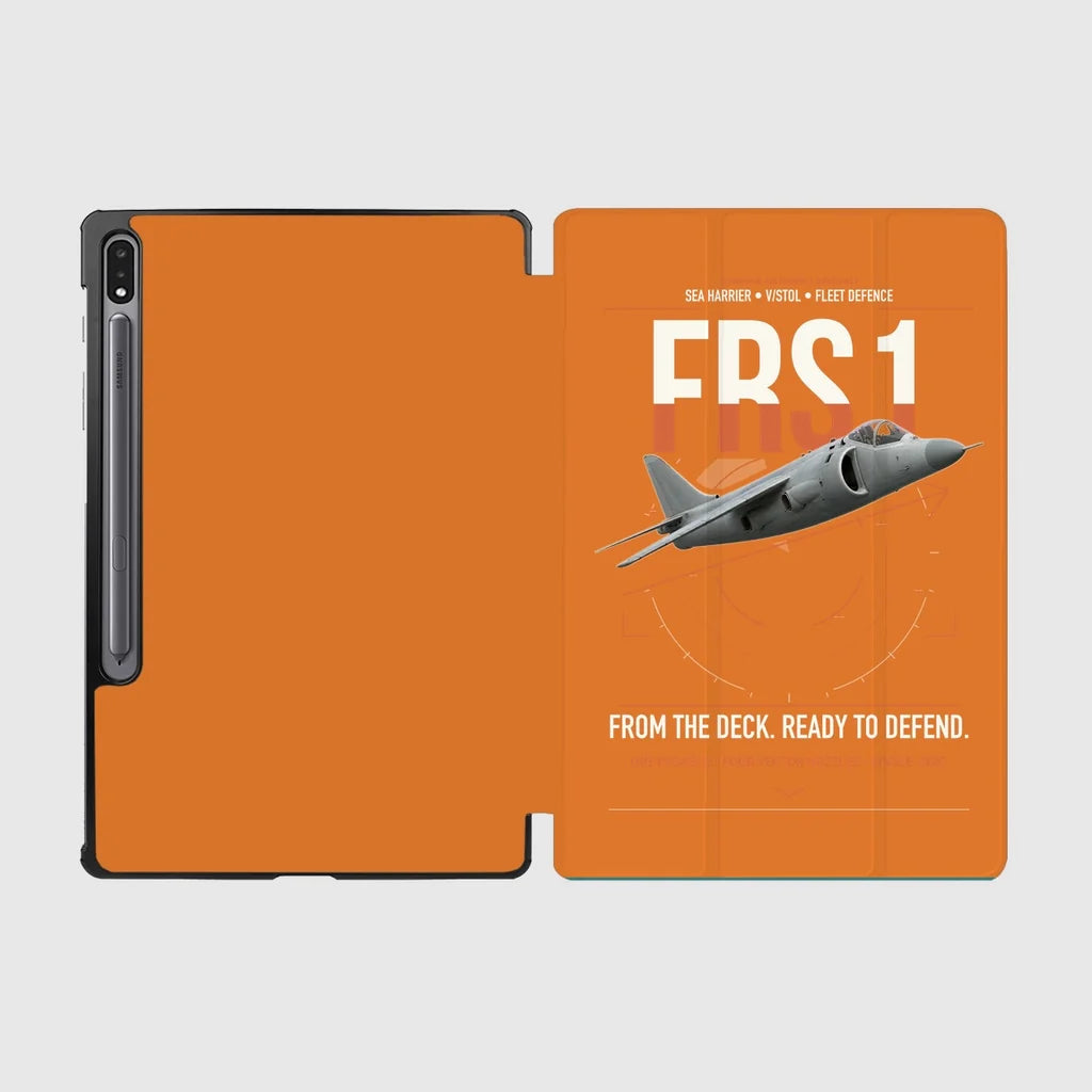 British Aerospace Sea Harrier FRS.1 design on orange samsung tablet tablet case