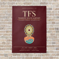 Thumbnail for Tenerife South Airport TFS - Canvas Framed - Dark Red