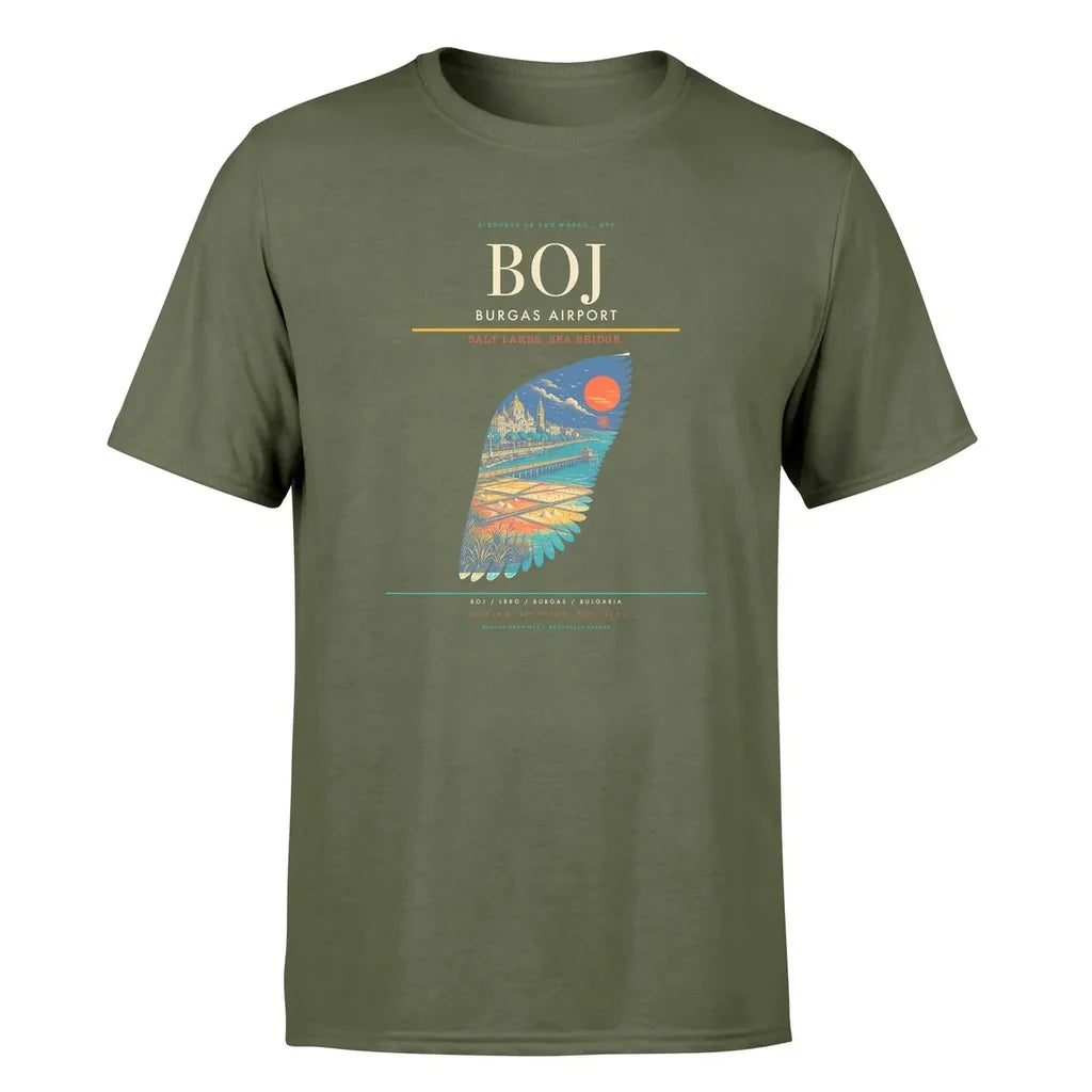 Burgas Airport (BOJ) Premium T-Shirt Green Army