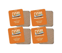 Thumbnail for Convair 580 design on orange 4 pieces set coaster
