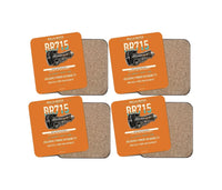 Thumbnail for BR715 design on orange 4 pieces set coaster