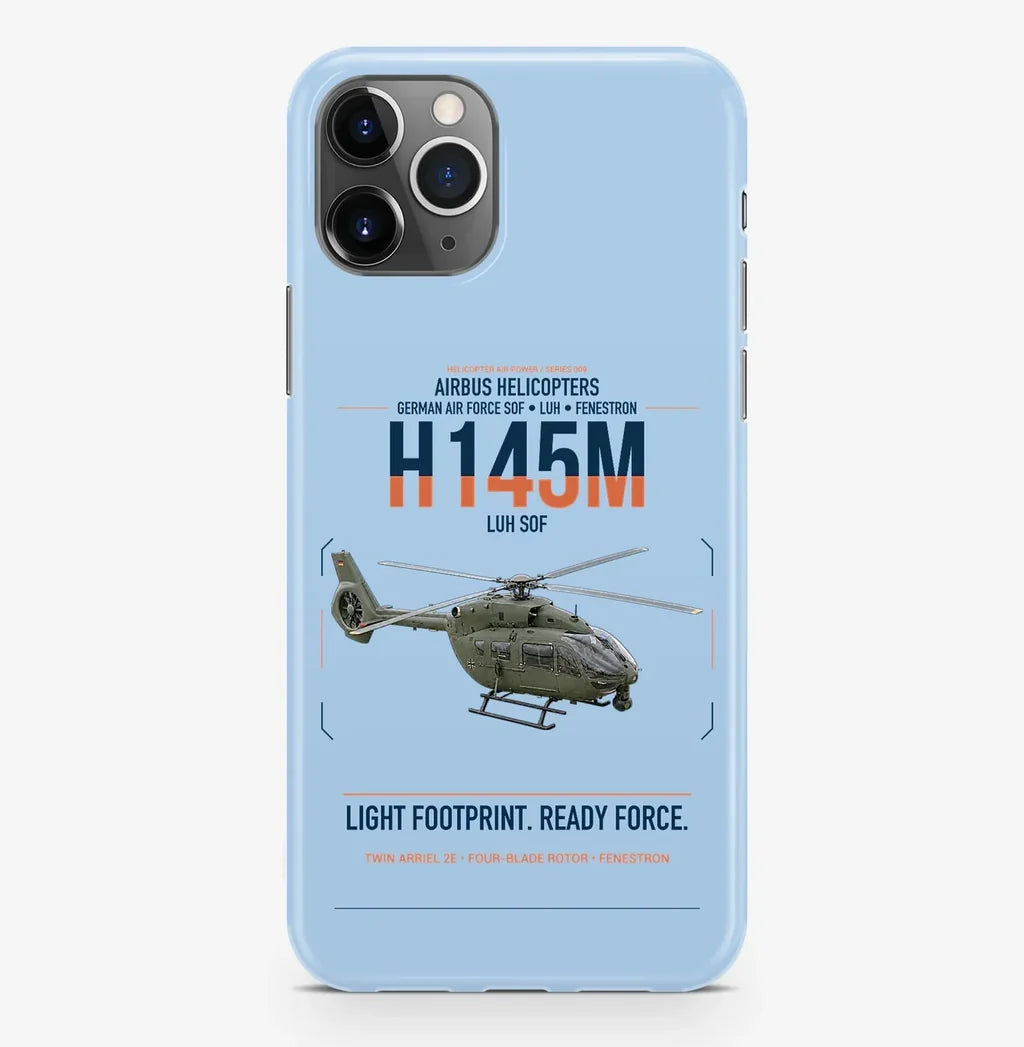 Airbus Helicopters H145M LUH SOF design on light blue magsafe iphone case, for iPhone Pro Max