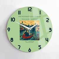 Thumbnail for VINTAGE G4278 - The Postmaster's Rowboat - Designed Wall Clocks design on lightgreen no-frame