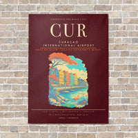 Thumbnail for Curacao International Airport CUR - Canvas Framed - Dark Red