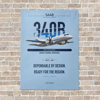 Thumbnail for Saab 340B vertical canvas print - no frame - light blue background