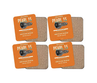 Thumbnail for PEARL 15 design on orange 4 pieces set coaster