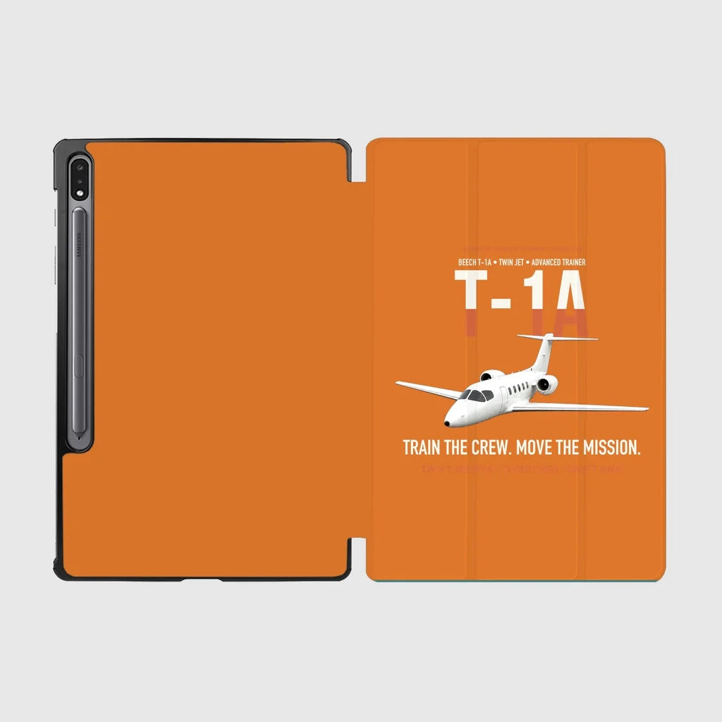 T-1A Jayhawk Advanced Jet Trainer design on orange samsung tablet tablet case