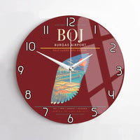 Thumbnail for Burgas Airport BOJ Wall-Clock No-Frame - Dark Red