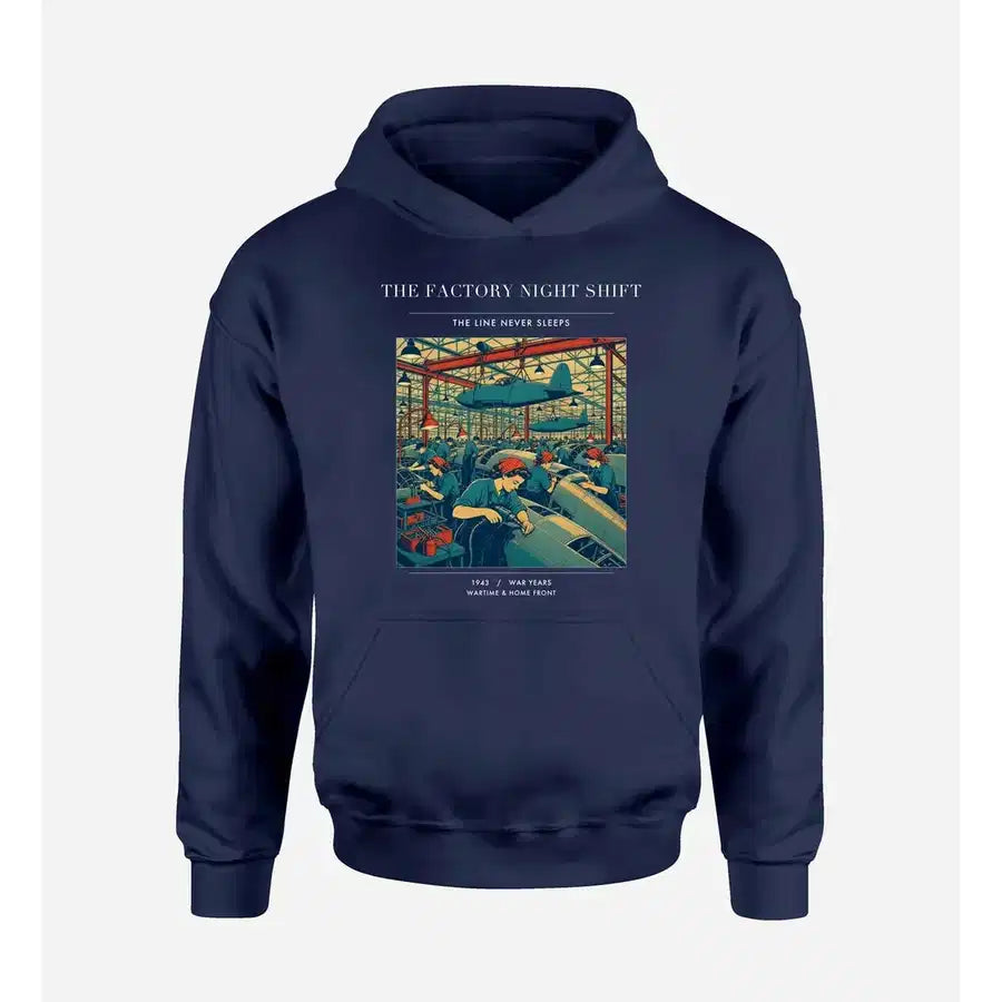 VINTAGE G4502 - The Factory Night Shift - Premium Hoodie design on navyblue premium