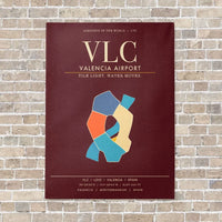 Thumbnail for Valencia Airport VLC - Canvas Framed - Dark Red