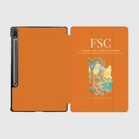 Thumbnail for Figari Sud-Corse Airport (FSC) design on orange samsung tablet tablet case