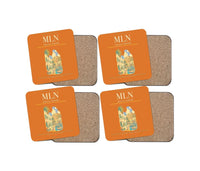 Thumbnail for Melilla Airport (MLN) design on orange 4 pieces set coaster