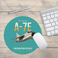 Thumbnail for A-7E Corsair II design on turquoise round mouse pad