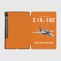 Thumbnail for F-A-18E Super Hornet design on orange samsung tablet tablet case