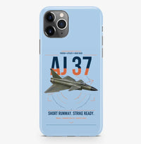 Thumbnail for Saab AJ 37 Viggen design on light blue magsafe iphone case, for iPhone Pro Max