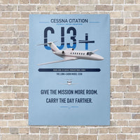 Thumbnail for Cessna Citation CJ3+ vertical canvas print - no frame - light blue background