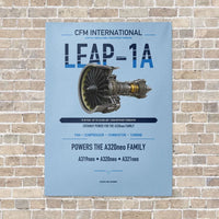 Thumbnail for CFM LEAP-1A vertical canvas print - no frame - light blue background