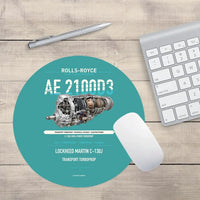 Thumbnail for AE 2100D3 design on turquoise round mouse pad