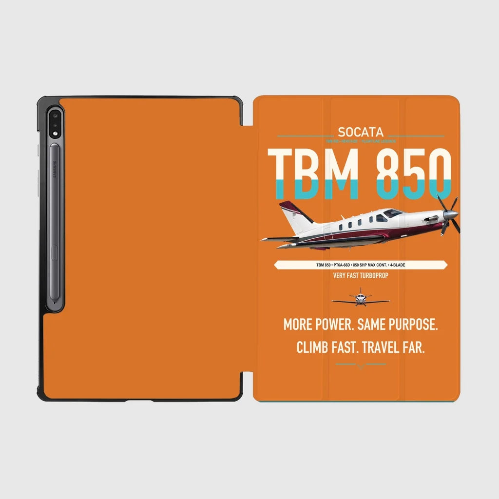 Socata TBM 850 design on orange samsung tablet tablet case