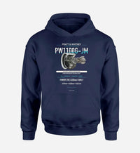 Thumbnail for PW1100G-JM design on navy blue hoodie single side