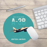 Thumbnail for A-3B Skywarrior design on turquoise round mouse pad