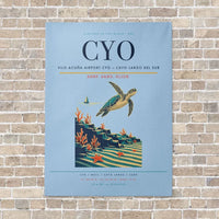 Thumbnail for Vilo Acuña Airport CYO — Cayo Largo del Sur vertical canvas print - no frame - light blue background