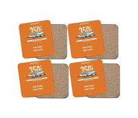 Thumbnail for Beechcraft King Air 350i design on orange 4 pieces set coaster