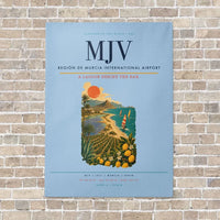 Thumbnail for Región de Murcia International Airport MJV vertical canvas print - no frame - light blue background