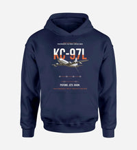 Thumbnail for KC-97L STRATOFREIGHTER design on navy blue double-side hoodie, single-side print