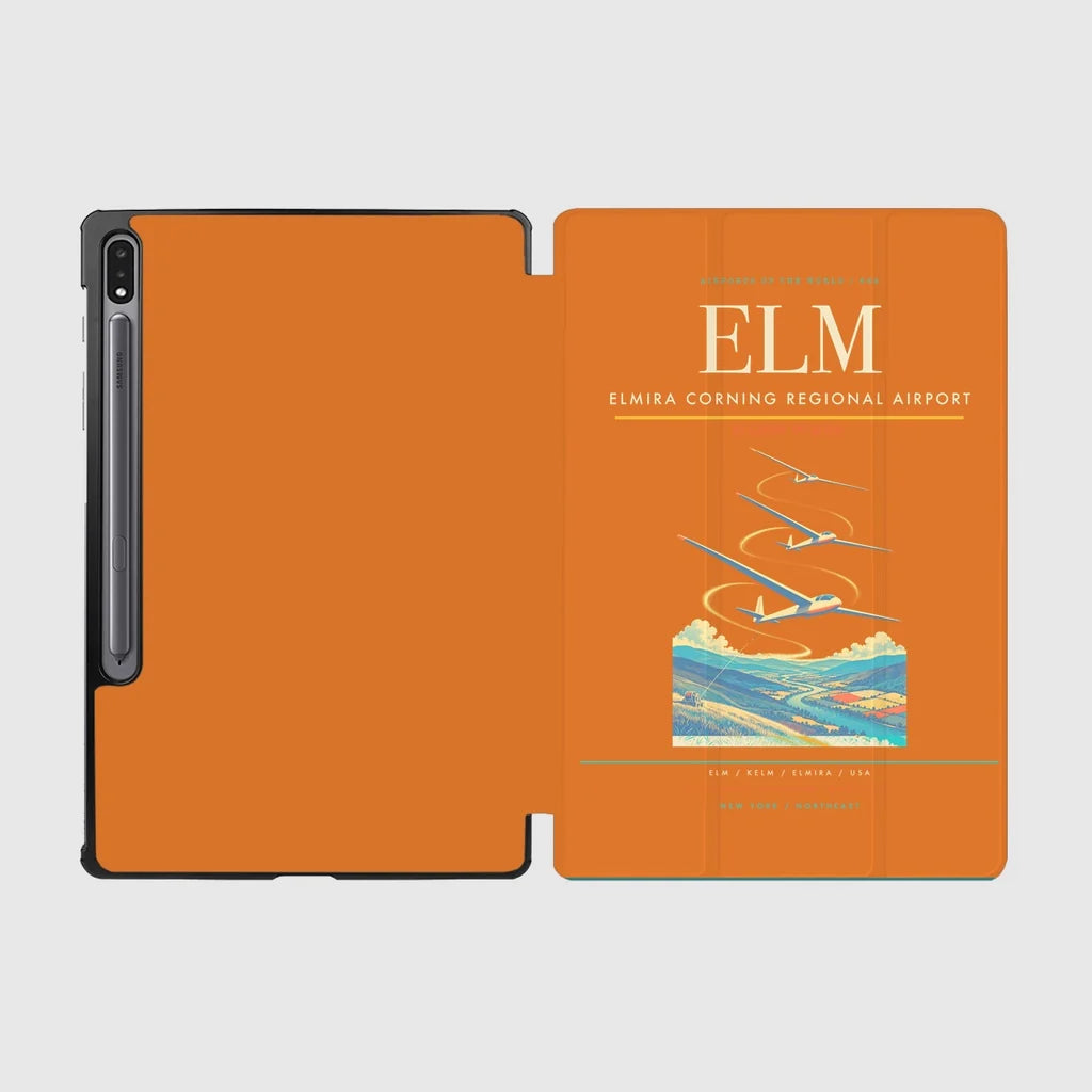 Elmira Corning Regional Airport (ELM) design on orange samsung tablet tablet case