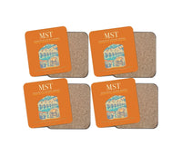 Thumbnail for Maastricht Aachen Airport (MST) design on orange 4 pieces set coaster