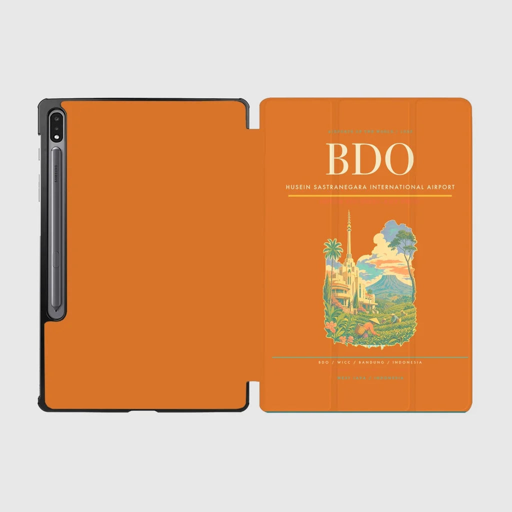 Husein Sastranegara International Airport (BDO) design on orange samsung tablet tablet case