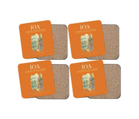 Thumbnail for Ioannina National Airport (IOA) design on orange 4 pieces set coaster