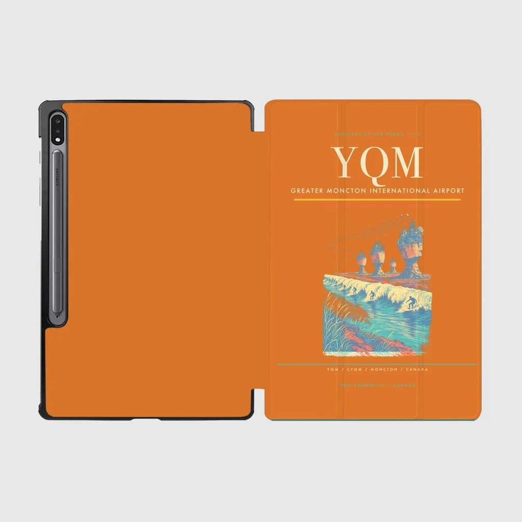 Greater Moncton International Airport (YQM) design on orange samsung tablet tablet case