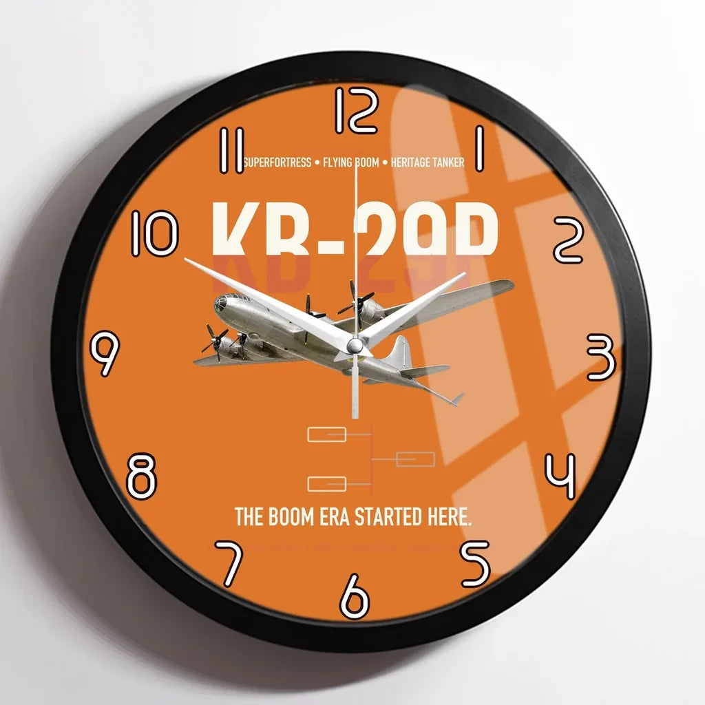 KB-29P SUPERFORTRESS design on orange framed wall clock