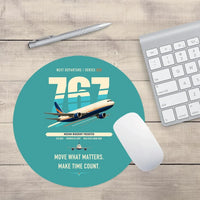 Thumbnail for Boeing 767-300F design on turquoise round mouse pad