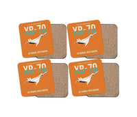 Thumbnail for XB-70A Valkyrie design on orange 4 pieces set coaster
