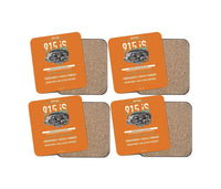 Thumbnail for 915 iS design on orange 4 pieces set coaster