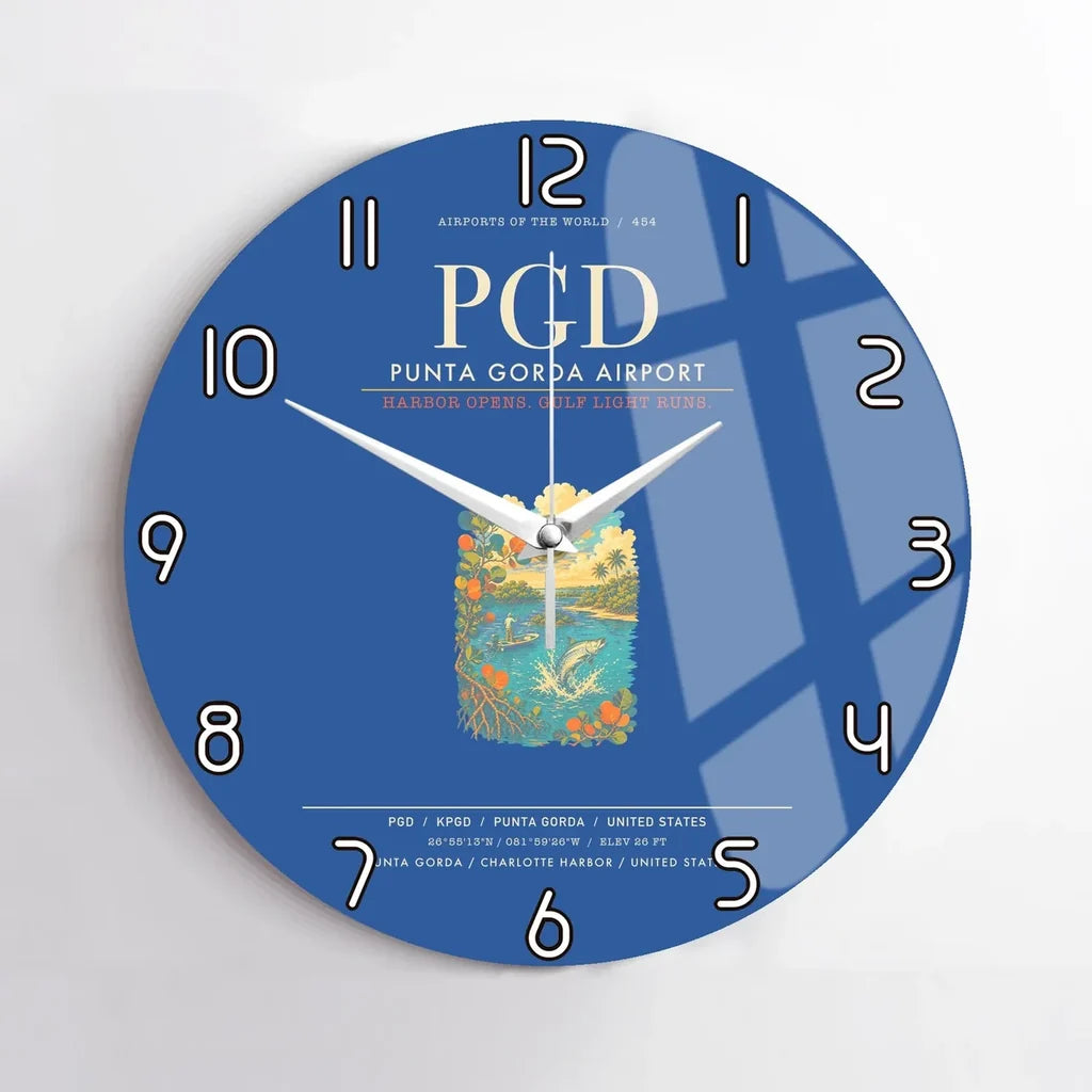Punta Gorda Airport PGD Wall-Clock No-Frame - Blue