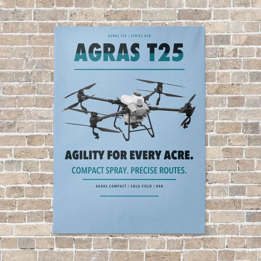 DJI Agras T25 vertical canvas print - no frame - light blue background