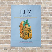 Thumbnail for Lublin Airport LUZ vertical canvas print - no frame - light blue background