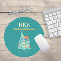 Thumbnail for Harbin Taiping International Airport (HRB) design on turquoise round mouse pad